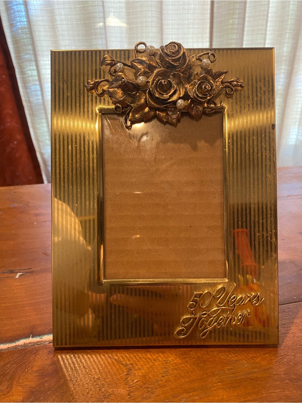 Gold '50 Years Together' Musical Floral Picture Frame - Home Accents
